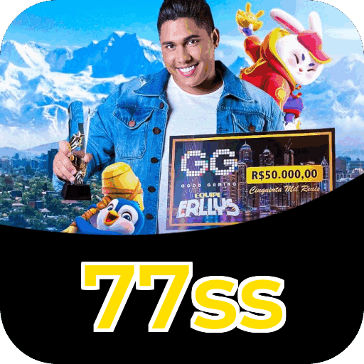 Interface do aplicativo 77ss mostrando jogos disponíveis no iOS e Android